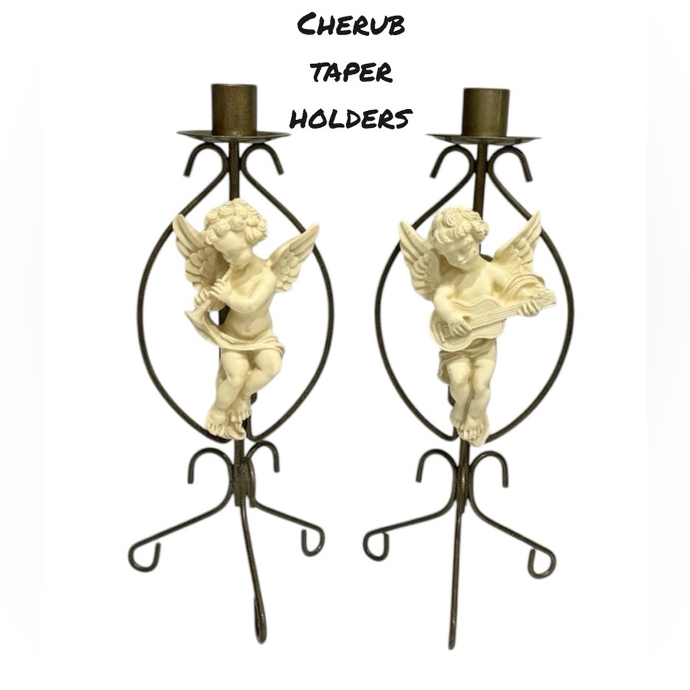 Cherub Taper Holders. Vintage Christmas Around The World.